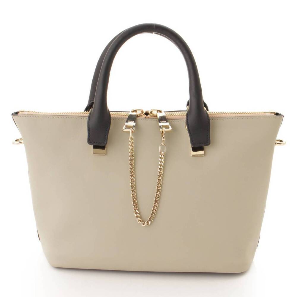 Chloe BAYLEE Leather Handbag Black Ivory White